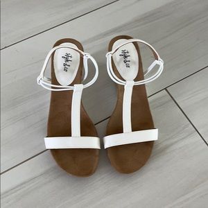 White sandals wedges